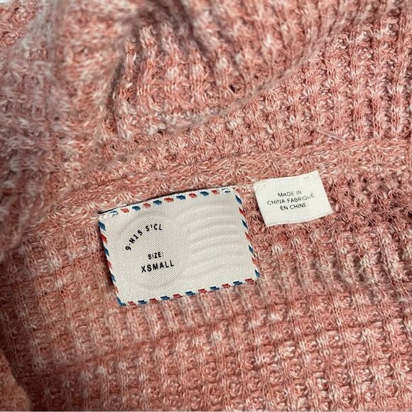 Anthropologie Postmark Heather Pink Maurisa Cowl Neck Peplum Waffle Sweater XS - Picture 6 of 9